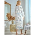 thumbnail image 3 of Women' Wear Nightdress Printed Long Sleeve Pullover Home Slit Nightdress  L, 3 of 6