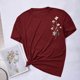 thumbnail image 4 of Tops de Manga Corta de las Mujeres, Cuello Redondo Impreso, Camiseta de Manga Corta para las Mujeres, 4 of 6