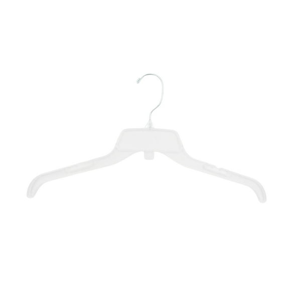 17 inch Break-Resistant Clear Plastic Dress Hangers - Case of 100 - Durable Clear Plastic Hangers - Plastic Clothes Hangers for Retail  Thrift Stores  Boutiques  Home Closets - Dress and Shirt Hangers