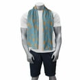 thumbnail image 2 of Orange Blue Gym Towel, Flowers with Thin Peduncles and Buds, One-Sided Quick Dry Microfiber for Beach Fitness & Swimming, 60" x 30", Turquoise Dark Orange, by Ambesonne, 2 of 2