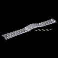 thumbnail image 2 of 22mm Stainless Steel Solid Links Bracelet Watch Band Strap Curved End with 4pcs Watch Spring Bars (Silver), 2 of 3