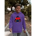 thumbnail image 2 of Argyle Love Emoji - Playful Hearts Graphic Youth's Hoodie, 2 of 4