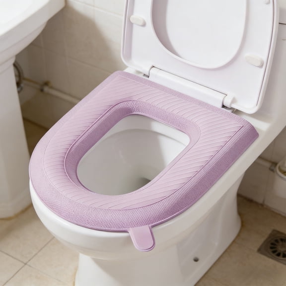 Honmine Toilet Seat Cushion, Thick Soft Removable Closestool Cover for All Seasons, Universal Fit for U V O and Square Shaped Toilet Seats, Washable Fabric