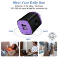 thumbnail image 6 of Hootek USB Wall Charger Block, 2.1A Dual Port Charger Block Fast Charger Charger USB Plug Adapter Brick Cube Charger Box Fast Charging Block for Android Samsung, Purple, 6 of 8