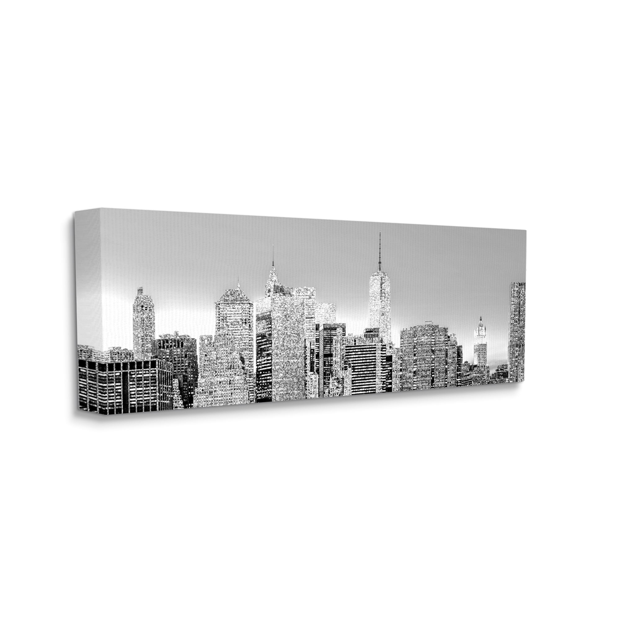 Stupell Industries New York Skyline Travel & Places Photography Gallery Wrapped Canvas Art Print Wall Art, 30 x 13