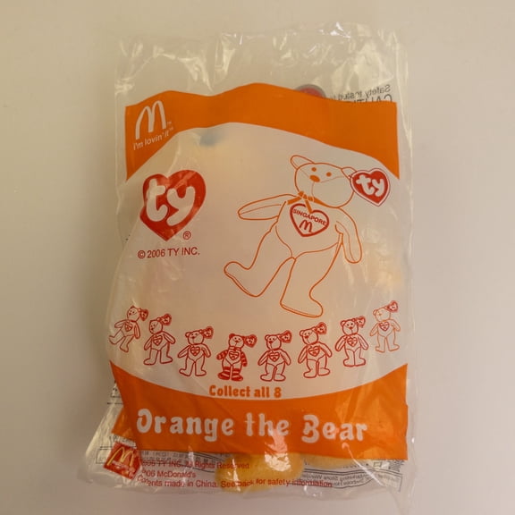 TY McDonald's Teenie Beanie - ORANGE the Bear (2006 - Signapore Exclusive) *Opened*