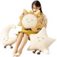 thumbnail image 2 of Almohada de felpa suave de dibujos animados para niños, cojín de juguete para decoración de sofá, dormitorio y oficina, sonrisa, luna, estrella, sol, nube, caliente, 2 of 5