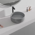 thumbnail image 2 of CASAINC 17" Concrete Round Bathroom Vessel Sink with Drain, Mottled Bluish Gray, 2 of 8