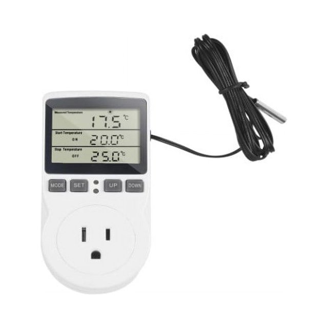 HLONK Digital Thermostat Socket Plug Temperature Controller Socket 5A C/F Display