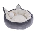 thumbnail image 2 of mascota perro cachorro cama redonda suave felpa cálida casa nido estera almohada gris Adepaton LN-0402, 2 of 5