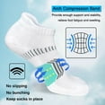 thumbnail image 5 of G&Y Men's Running Socks (6 Pairs) - Arch Support Athletic Ancle Socks, White, 9-11, 5 of 7