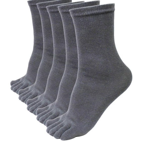 5 Pairs Men Sports Running Five Finger Toe Socks Elastic Short Soild Socks GY