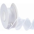 thumbnail image 1 of 10 yardas de cinta perlada de 1-5/8 pulgadas con cuentas de perlas blancas, cinta de organza de poliéster, encaje de cola de pez, transparente, rollos, 1 of 9