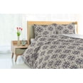 thumbnail image 3 of Ambesonne Bohemian Down Alternative Quilt Comforter, Folk Ornaments Damask Art, Full, Sea Blue Orange Ivory, 3 of 5