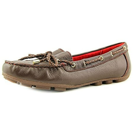 WHITE MOUNTAIN Womens Shoes Flats Brown Leather Surf Moccasin Loafers Slip on Great for Driving Size (7.5 M)