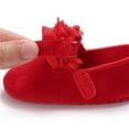 thumbnail image 4 of Ticikt Baby Girls Mary Jane Flats Sparkly Bowknot Dress Crib Shoes Non- for Toddler First Walkers,Color:Red,Size:3-6 Months, 4 of 6