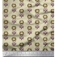 thumbnail image 1 of Soimoi Georgette Viscose Fabric Leaves & Floral Block Fabric Prints by Yard 42 Inch Wide, 1 of 3