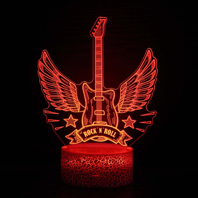 Guitarras eléctricas con luz nocturna LED 3D, violines que cambian de color