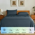 thumbnail image 5 of SONORO KATE Bed Sheets Set, 1800 Series Microfiber Deep Pocket 4 Pieces Luxury Soft Sheet Set, Full, Navy Blue, 5 of 8