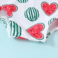 thumbnail image 7 of Xfvqtps Baby Infant Toddler One Piece Swimsuit with Hat Ruffle Front Zipper Long Sleeve Love Watermelon Print Cute Sweet Sunscreen Beach Bathing Suits for Girls Swimwear for 0-3 Years Red, 7 of 7