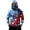 Blue, variant on Men's 250th Anniversary Sun Hoodie UPF 50+ Sun Protection US Flag Print Sizes S-3XL