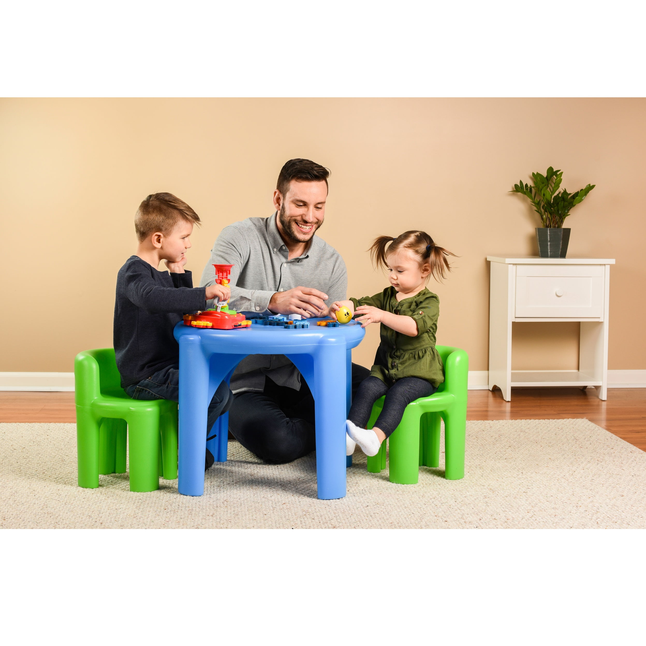 Toddler Activity Play 1 Table 4 Chairs Multi-Colors Children Toy Furniture Set 