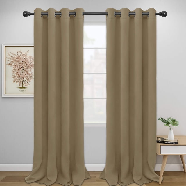 Cortinas Easy-Going 132x244 cm Aislantes Térmicas Color Tan 2 Paneles