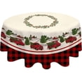 thumbnail image 2 of Christmas Table Cloth,Christmas Tablecloth Round 60 x 60,Wrinkle Resistant and Washable Xmas Red Truck Tablecloth,Perfect for Kitchen Dinner,Family Gathering,Holiday Dining Room Table, 2 of 4