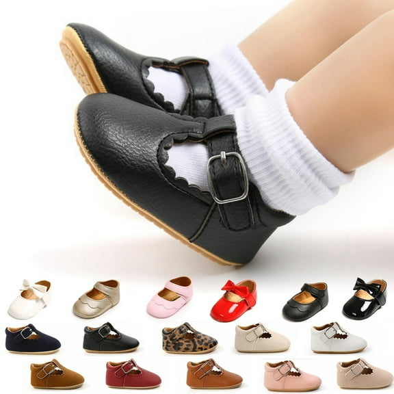 Gyratedream 0-18M Baby Girl Princess Leather Soft Crib Anti-slip First Walkers Shoes