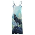 thumbnail image 4 of Wolves in The Moonlight Design Sleeveless Dress Woman Fashion Long Dresses Women's Summer Suit Dress 2025, 4 of 6