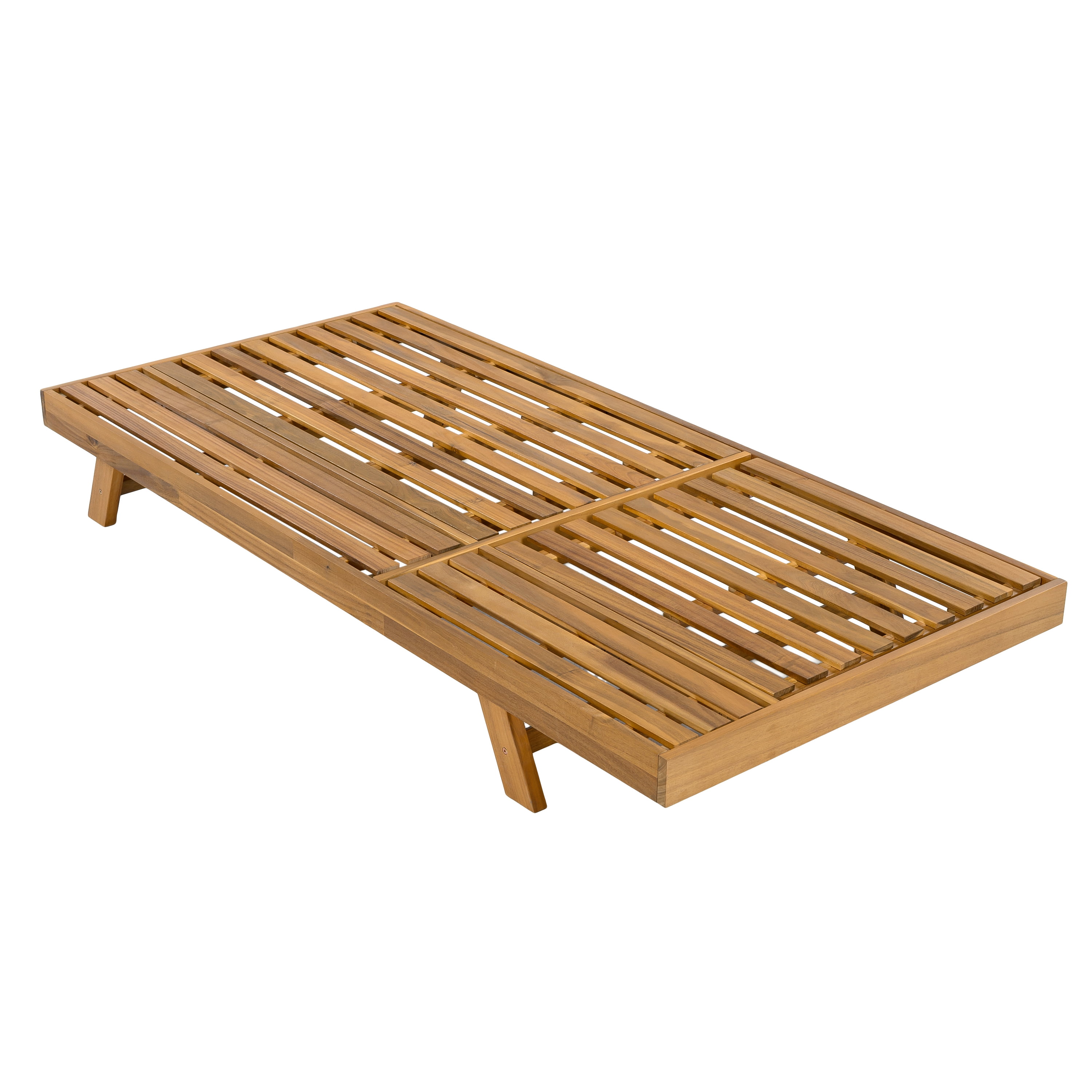 Foldable Lounge Chair, Outdoor 2/3 Foldable Acacia Wood Adjustable Backrest Chair for Backyard Pool Garden, Teak
