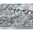 thumbnail image 2 of Soimoi Green Japan Crepe Satin Fabric Leaves & Lily Floral Printed Craft Fabric by the Yard 42 Inch Wide, 2 of 3