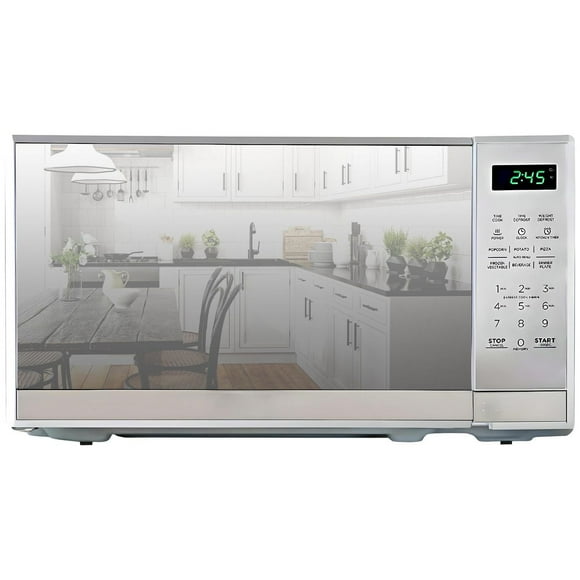 Total Chef 0.7 Cu Ft Stainless Steel Countertop Microwave, 700 Watts, Digital LED Display, Compact Microwave with Pre-Set Cooking Functions