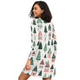 thumbnail image 2 of FORMRS Womens Long Sleeve Nightgowns Crew Neck Sleep Shirt Soft Pajamas Sizes S-3XL, Orange Christmas House, 2 of 8