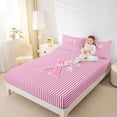 thumbnail image 3 of Feelyou Pink Bow Letter X Bed Sheets for Kids, Cute Princess Style King Sheets for Bedroom, Pink, 4-Piece, 3 of 5