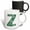 Multicolor, variant on 3drose, Cute Green Four Leaf Clover Curly Cue Monogram Initial Z, 11oz Two-tone Blue Mug