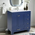 thumbnail image 2 of 30" Bathroom Vanity with Ceramic Undermount Sink, Elegant Ceramic Sink with Solid Wood Frame Open Style Shelf & Door Shelf Design, Free Standing Single Basin Vanity Set for Small Bathroom, Blue, 2 of 10