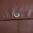 thumbnail image 3 of ZCFZJW Men Faux Leather Zip Up Jacket Stand Collar Long Sleeve Leather Motorcycle Jacket Lightweight Bomber Outwear PU Coat with Pockets Brown M, 3 of 7