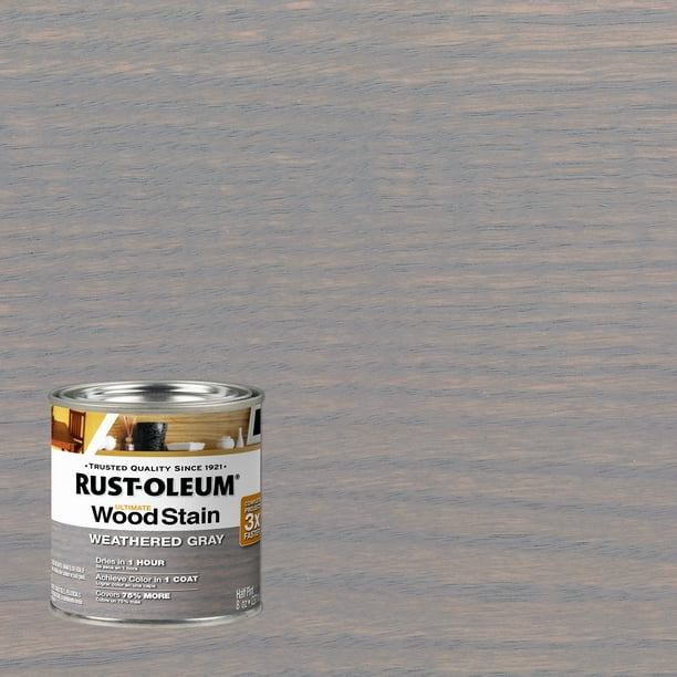 RustOleum Weathered Gray Ultimate Wood Stain, Half Pint