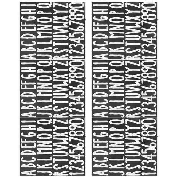 6 Sheets Mailbox Decals Sticker by Number Letters Waterproof Stickers White