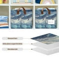 thumbnail image 4 of Yayeee Foldable Storage Basket for Shelves with Handles Set of 2 Waterproof Cloth Bins, Night Floating Whale, 4 of 7