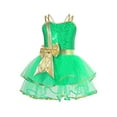 thumbnail image 3 of CHICTRY Kids Girls Christmas Sequins Bow Camis Dress Sleeveless Skating Tutu Leotard Carnival Party Performance Costume Green 4, 3 of 7