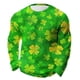 thumbnail image 1 of Camisa de Día de San Patricio Hombres de Manga Larga de Manga Larga Cuello Redondo Tops Casuales para Fiesta Festival Vacaciones Viajes Calle Uso Diario Camisetas de Hombre Casual Estiloso Verano, 1 of 7