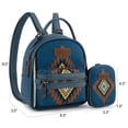 thumbnail image 3 of Wrangler Mini Backpack Aztec Back Pack Purse for Women, Jean, 3 of 6