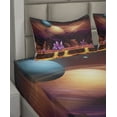 thumbnail image 4 of Ambesonne Colorful Fitted & Top Sheet Set with Shams, River Mars with Nebula, Multicolor, 4 of 5