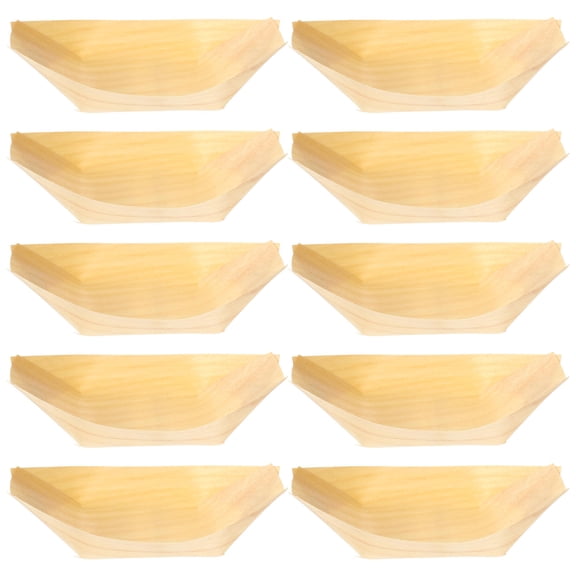 IDEANATEGRATE 50Pcs Natural Style Sushi Trays for Adults Light Yellow 4.7X2.4X1.2in