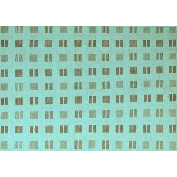 Ahgly Company Indoor Rectangle Solid Light Blue Modern Area Rugs, 2' x 5'