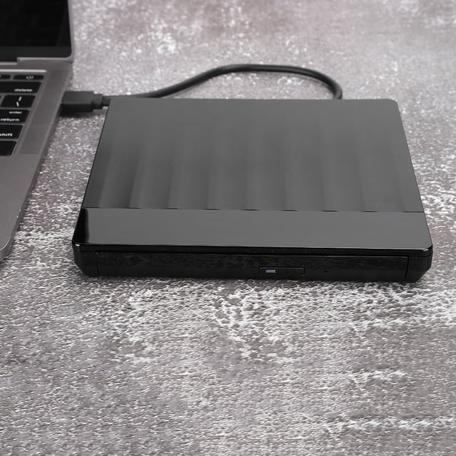 Résistance aux Chocs Lecteur DVD USB, Plug and Play Horizontal Lecteur Optique Externe, pour WindowsXP/2003/Vista Etc. Noir