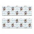 thumbnail image 2 of Cartoon Bench Cushion Set of 2, Pirate with Stars Clouds and Diamonds Shapes on Pastel Stripes, Standard Size Foam Pad and Decorative Cover, Pale Blue Multicolor, by Ambesonne, 2 of 4