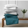 thumbnail image 4 of DESIGN STUDIO Garment Wash Grid Teal 3-Piece Microfiber Quilt Set - Full/Queen, 4 of 6